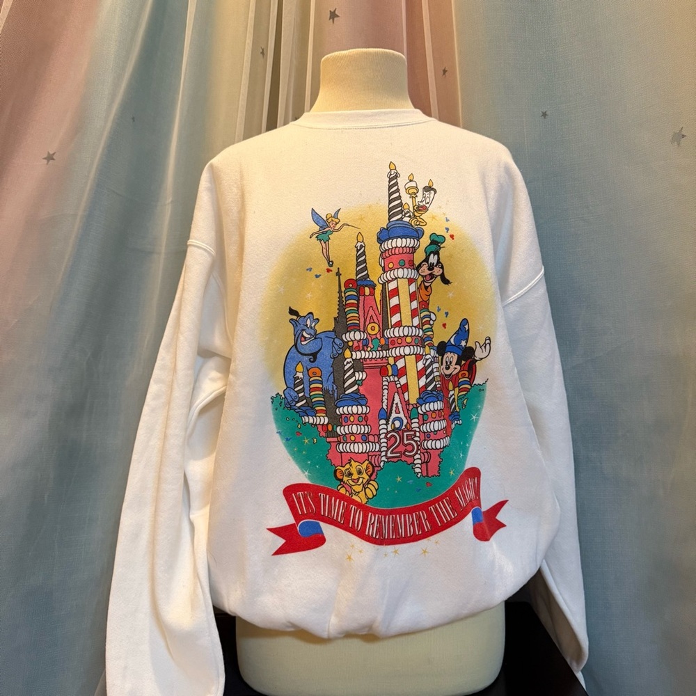 Vtg 1996 Disney 25 Anniversary Genie Simba Crewneck Sweatshirt Mens L